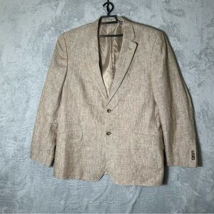 Paulo Solari Linen Blazer Sport Jacket Mens 44R Business Travel 2 Button Up READ